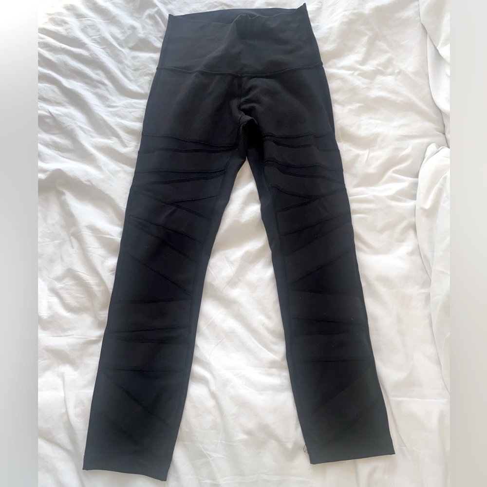 Lululemon Luon Highrise 7/8 Length Mesh Cut Out Leggings